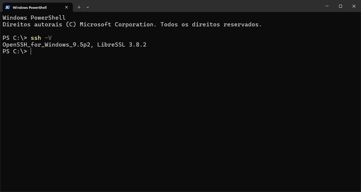 Confira se o Windows já tem o SSH