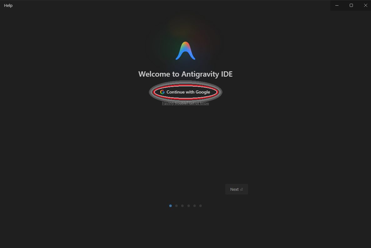 Entre com a conta Google
