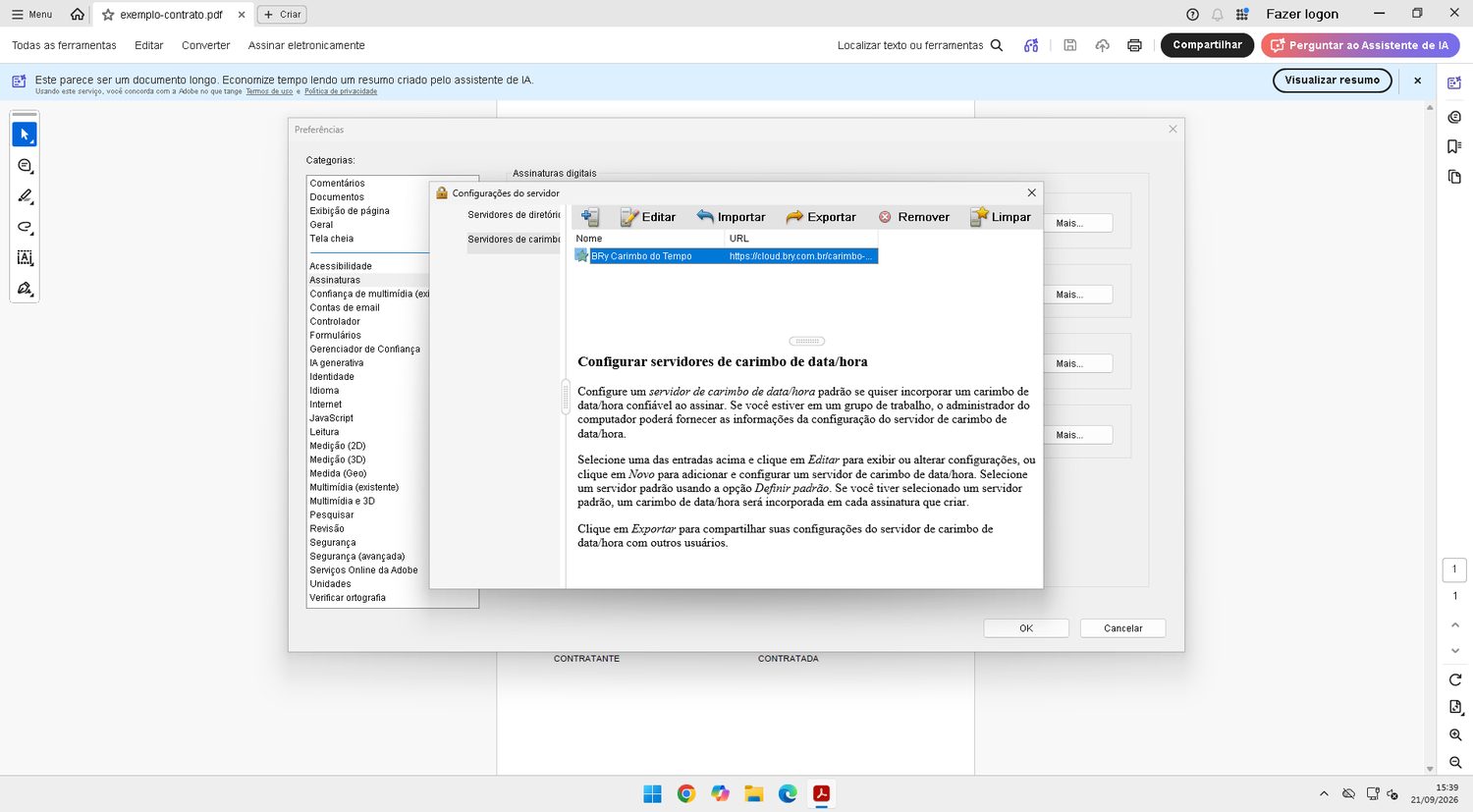 Servidor configurado