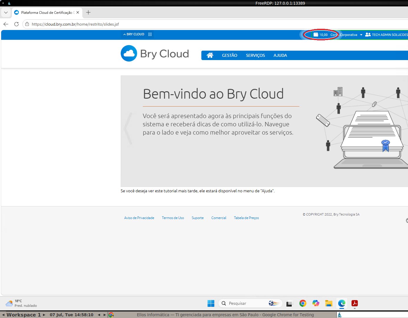 Painel e creditos