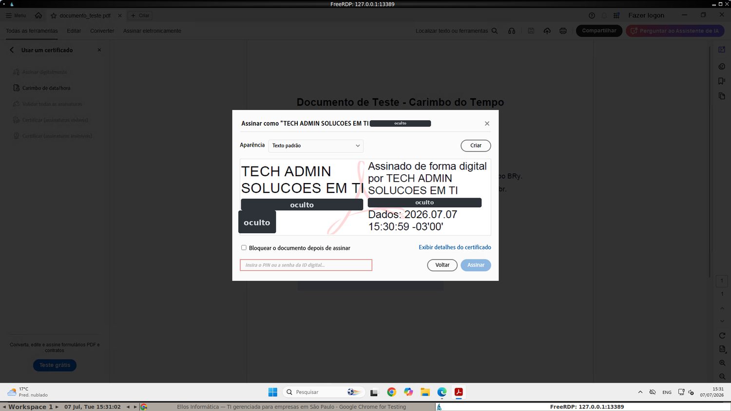 Assine o documento