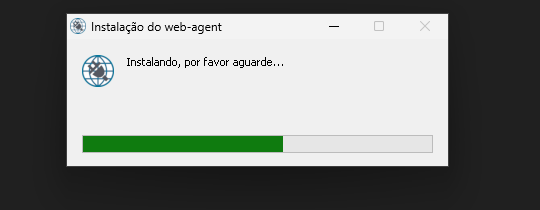Instalação do web-agent em andamento